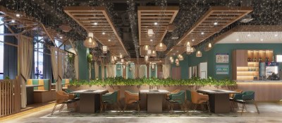 现代火锅店3D模型下载